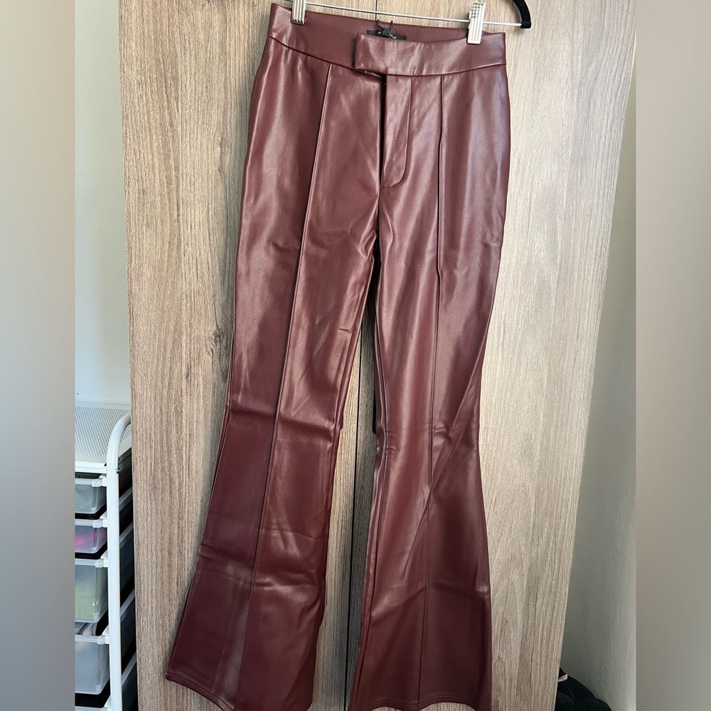 NWT 🏷️ 7 For All Mankind Flare Vegan Leather Pants